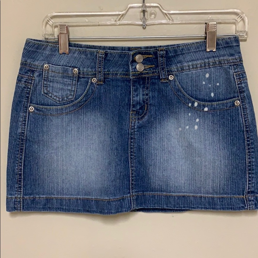 Rue 21 distressed denim mini skirt